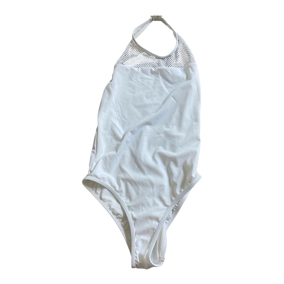 J Crew Mesh Open Back One Piece Swimsuit Sz 0 White New - Picture 1 of 3